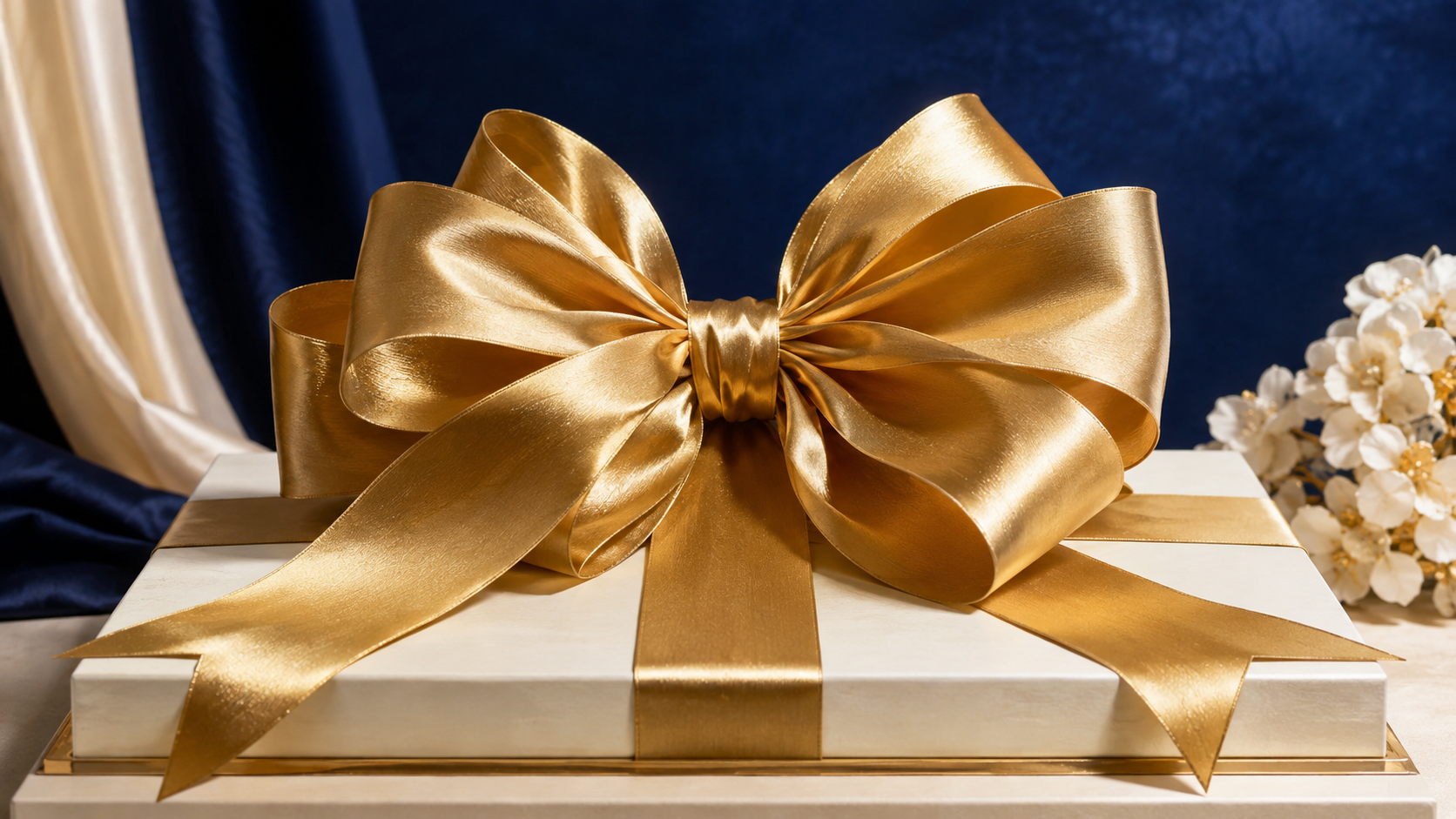A luxurious gold bow celebrating Lifetime Membership